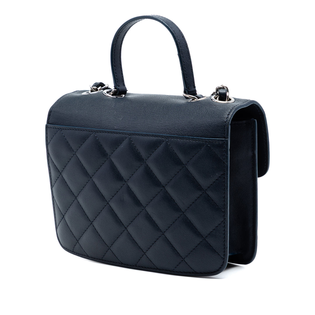 Chanel Matelassé CC Boîte à rabat Petit Cuir de chèvre