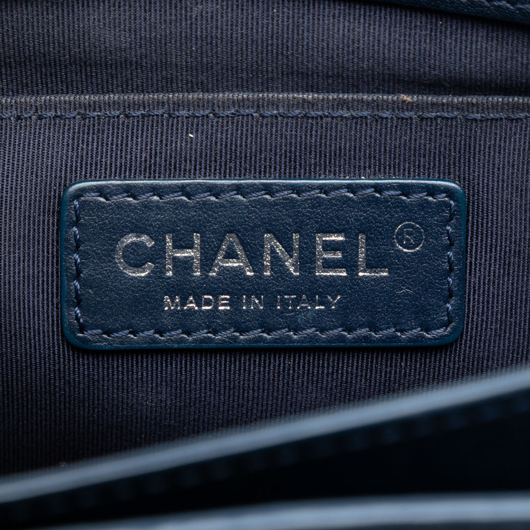 Chanel Matelassé CC Boîte à rabat Petit Cuir de chèvre