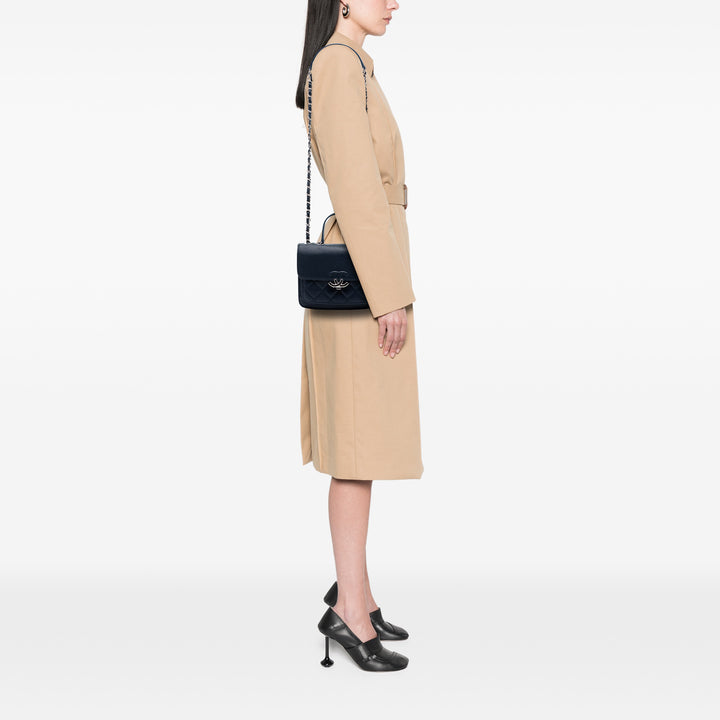 Chanel Matelassé CC Boîte à rabat Petit Cuir de chèvre