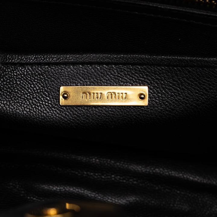 Miu Miu Sac à main Tricolore Grommet Biker nappa Petit Noir – vue 5 – GABY PARIS