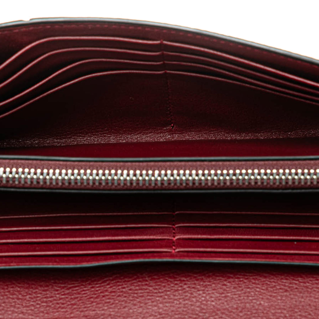 Leather Puzzle Continental Wallet Red - Gaby Paris