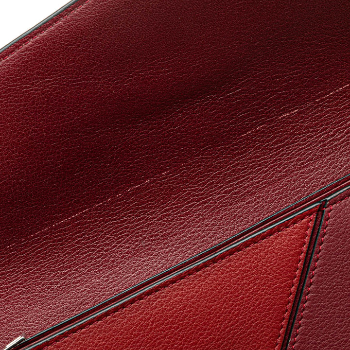 Leather Puzzle Continental Wallet Red - Gaby Paris