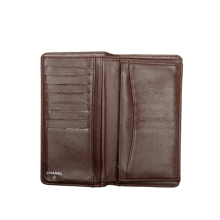 CC Quilted Caviar Long Wallet Black - Gaby Paris