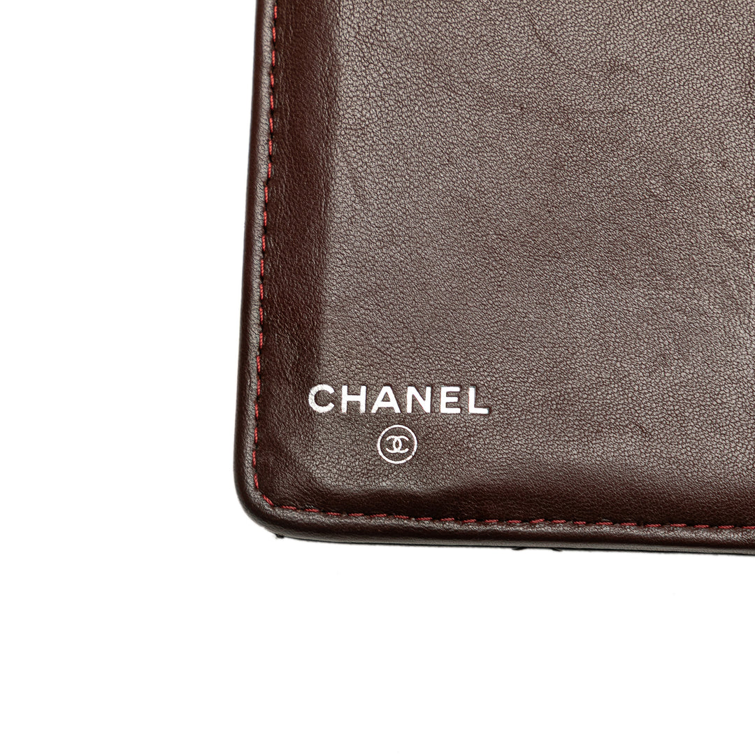 CC Quilted Caviar Long Wallet Black - Gaby Paris