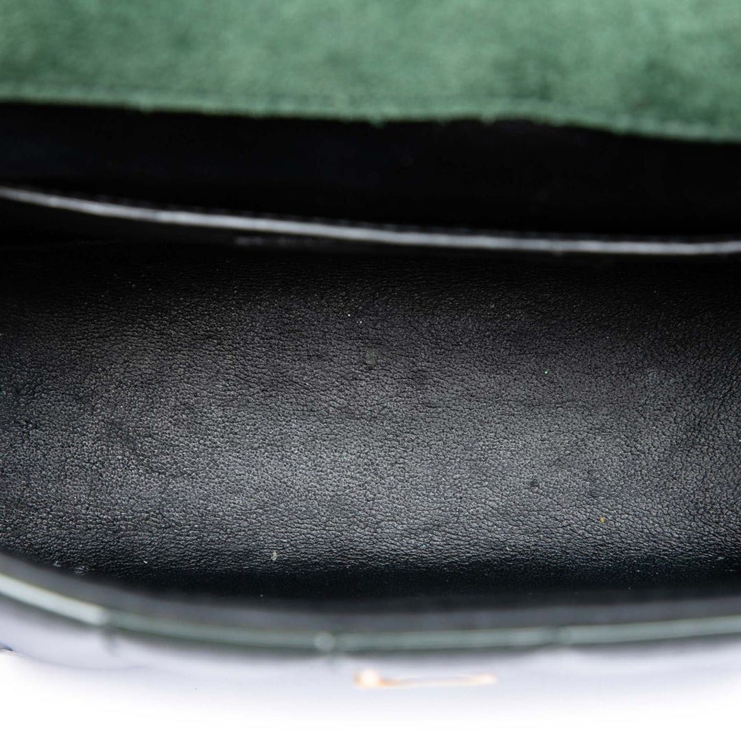 Saint Laurent Small Cuir verni Monogram Vicky Sac à chaîne