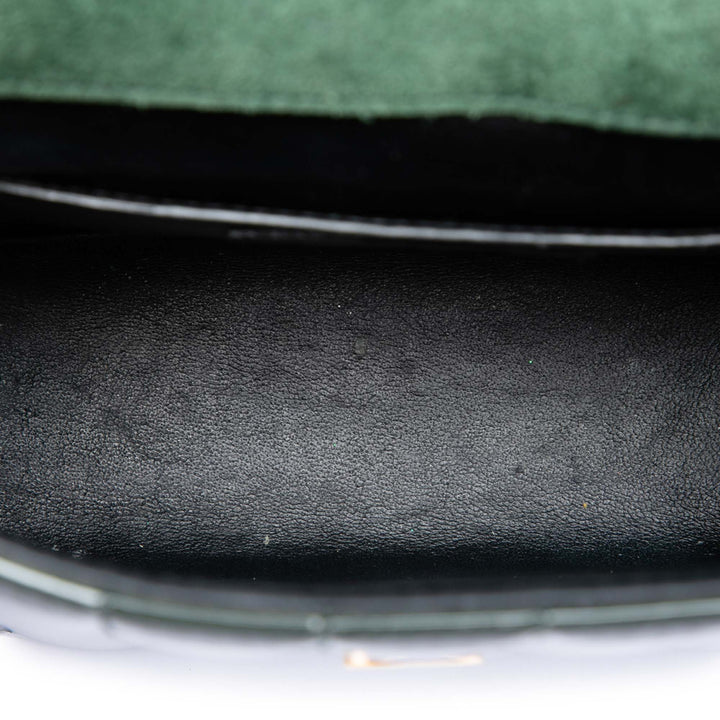Saint Laurent Small Cuir verni Monogram Vicky Sac à chaîne