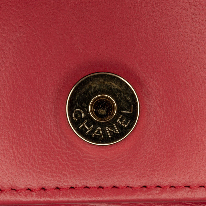 Quilted Lambskin Double Stitch Tassel Wallet On Chain Pink - Gaby Paris