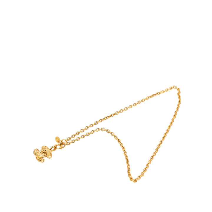 Chanel Collier CC Matelassé Pendant plaqué or – vue principale – GABY PARIS