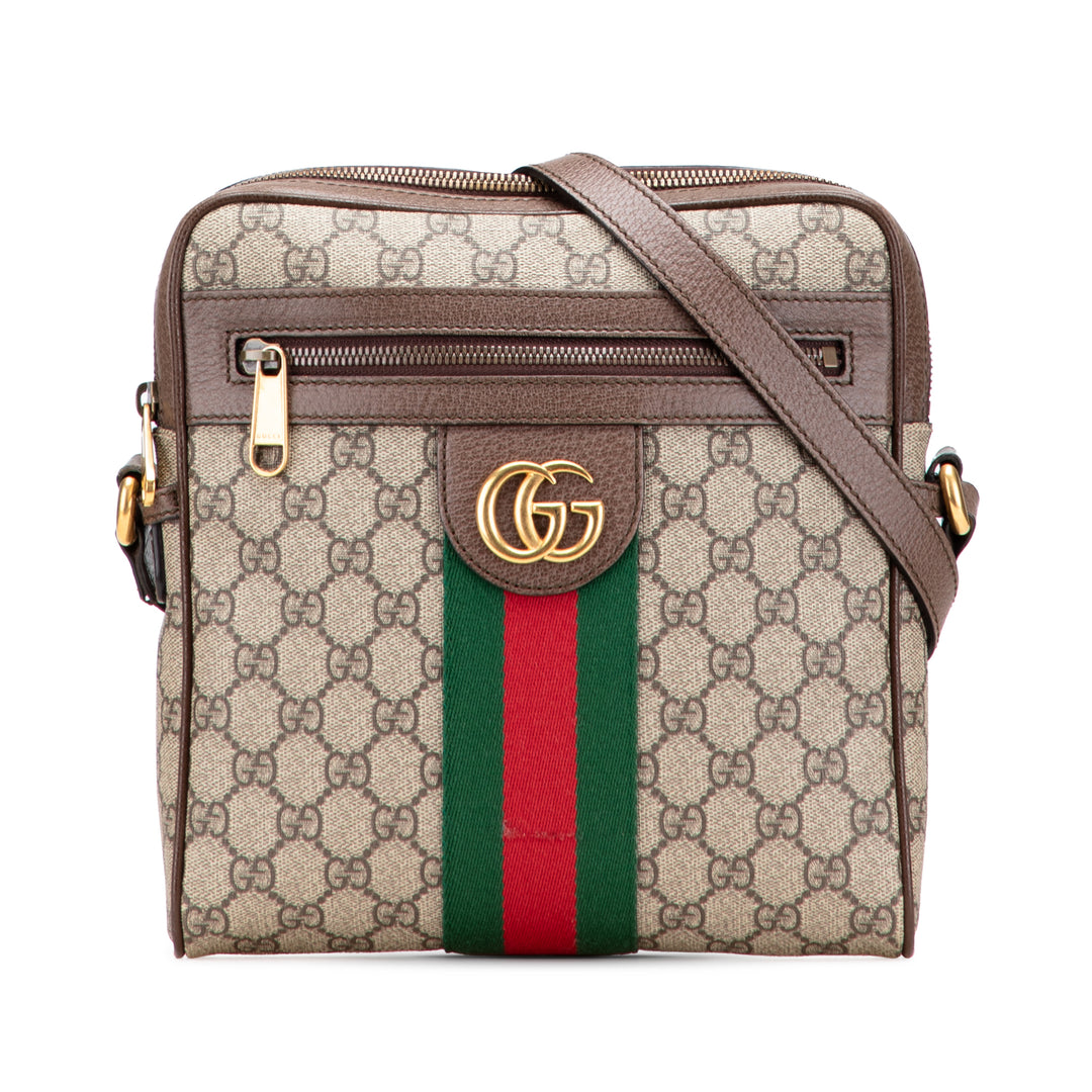 Small GG Supreme Web Ophidia Messenger Bag Brown - Gaby Paris