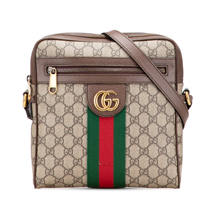 Small GG Supreme Web Ophidia Messenger Bag Brown - Gaby Paris
