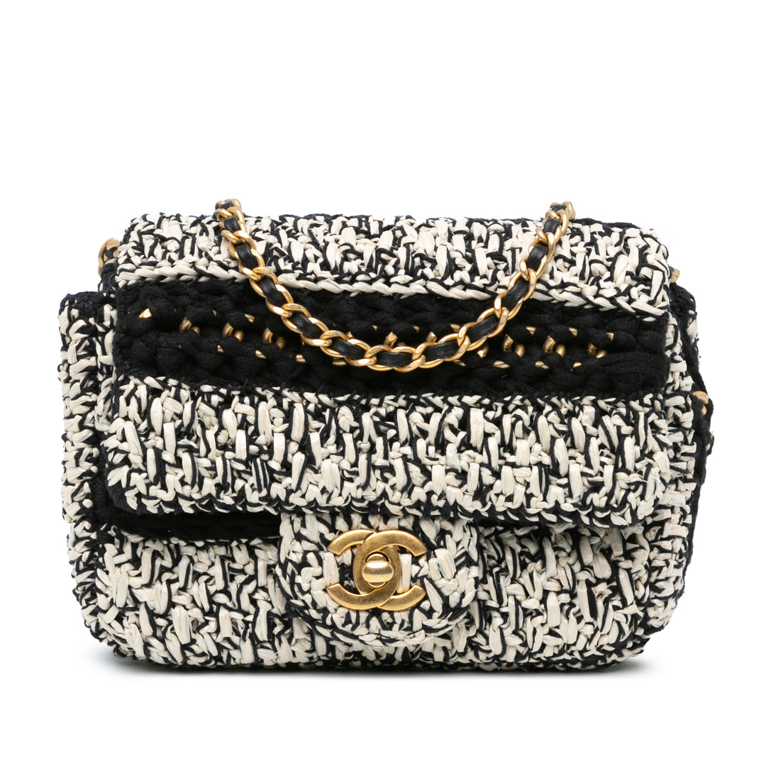 Chanel Raffia Braided with Love Flap White - GABY PARIS