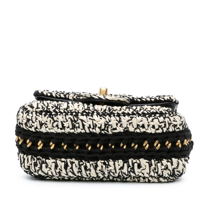 Chanel Raffia Braided with Love Flap White - GABY PARIS