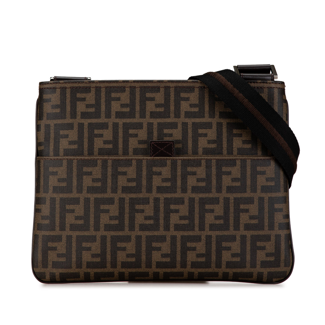 Zucca Coated Canvas Crossbody Brown - Gaby Paris