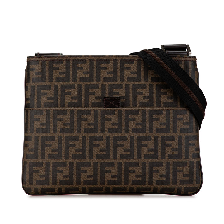 Zucca Coated Canvas Crossbody Brown - Gaby Paris