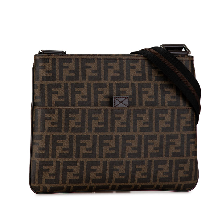 Zucca Coated Canvas Crossbody Brown - Gaby Paris