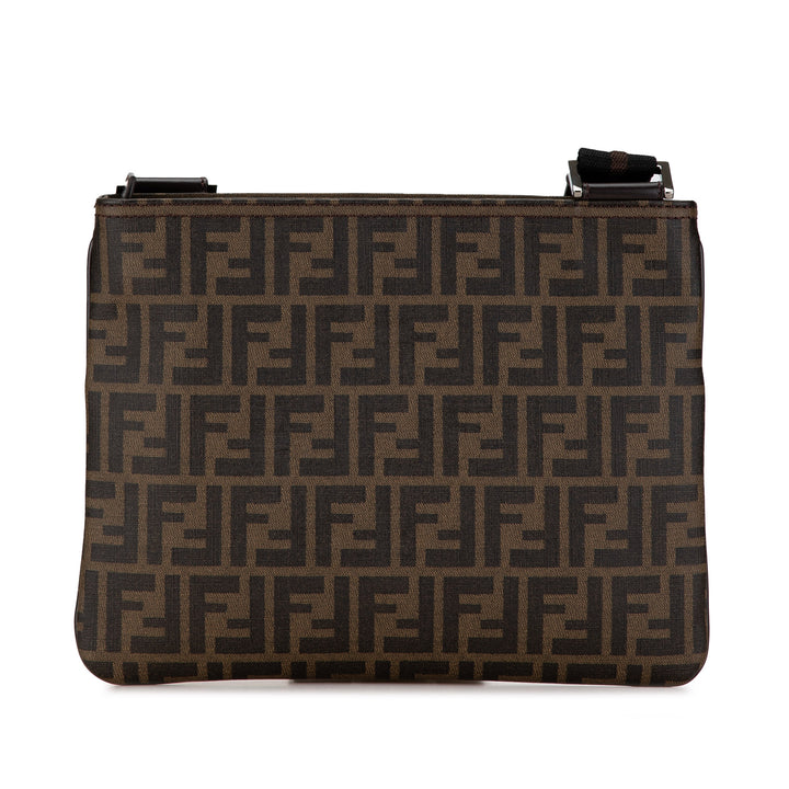 Zucca Coated Canvas Crossbody Brown - Gaby Paris