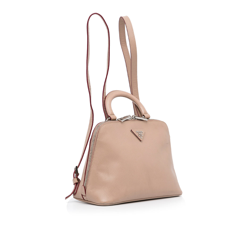 Saffiano Lux Promenade Backpack Brown - Gaby Paris