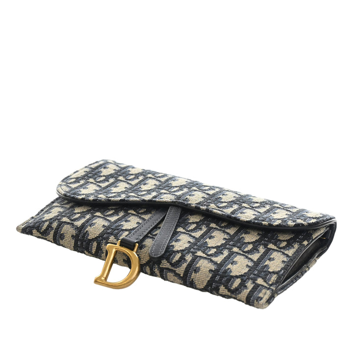 Saddle Wallet on Chain Oblique Bleu