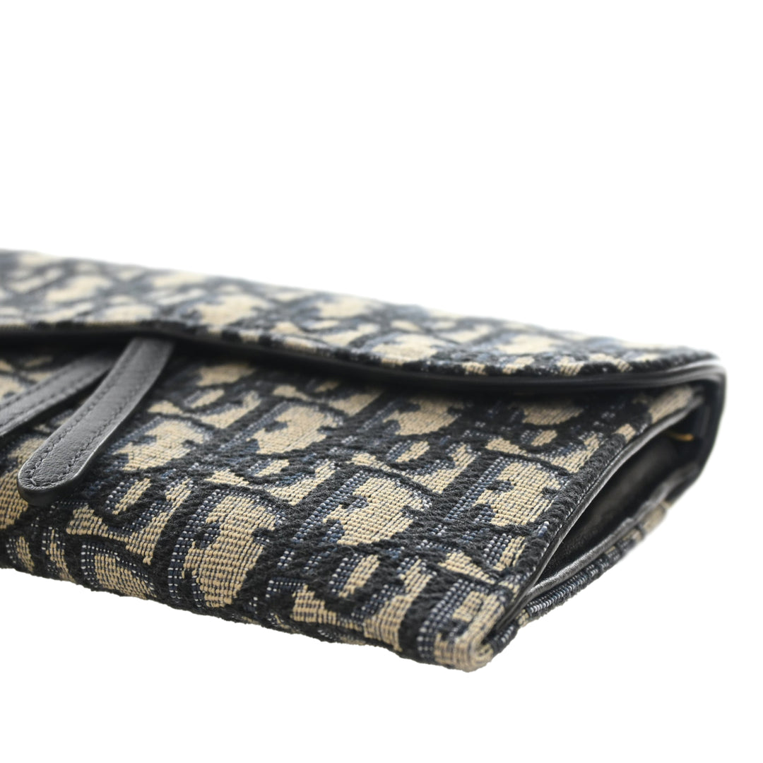 Saddle Wallet on Chain Oblique Bleu