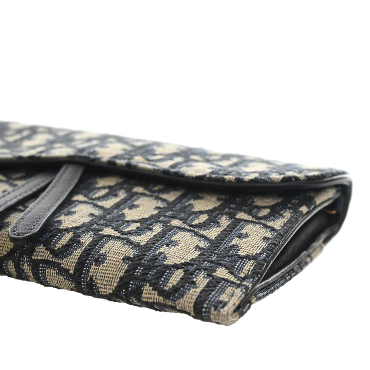 Saddle Wallet on Chain Oblique Bleu