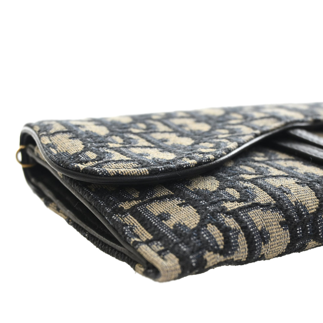 Saddle Wallet on Chain Oblique Bleu