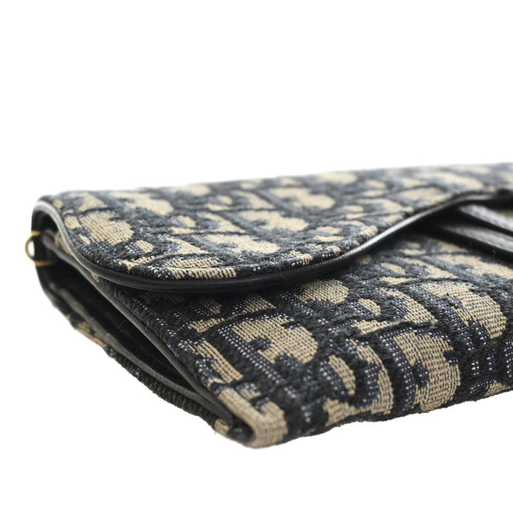 Saddle Wallet on Chain Oblique Bleu