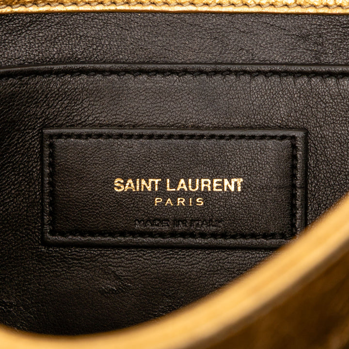Saint Laurent Small Metallic Matelassé Cuir de veau Monogram Kate Tassel Sac porté croisé