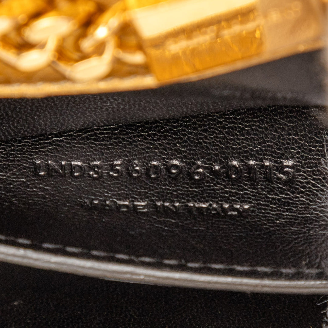 Saint Laurent Small Metallic Matelassé Cuir de veau Monogram Kate Tassel Sac porté croisé