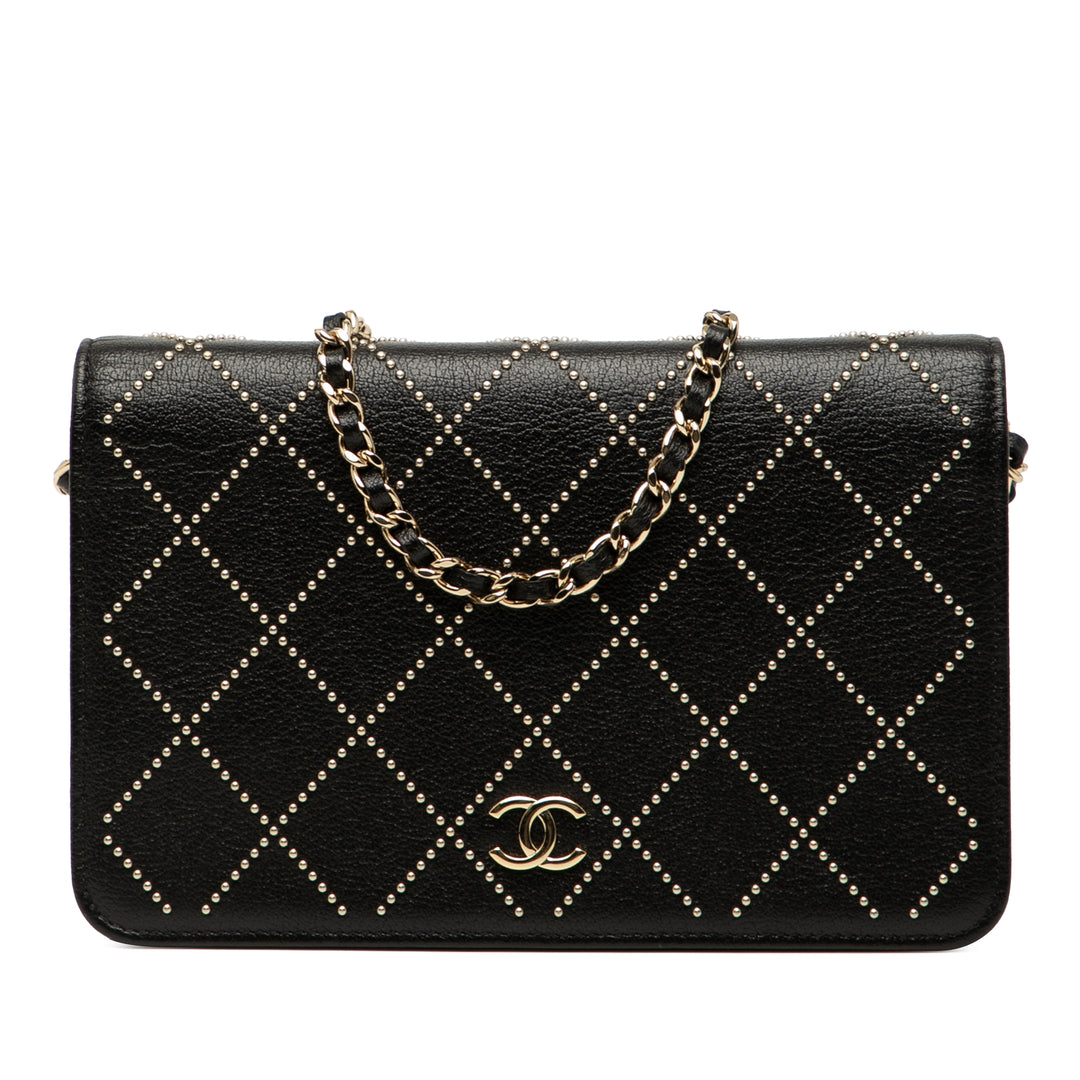 Chanel CC Studded Goatskin Wallet On Chain Noir – GABY PARIS Authentique