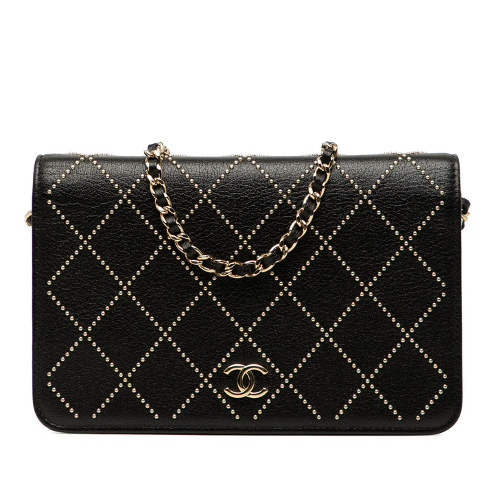Chanel CC Studded Goatskin Wallet On Chain Noir – GABY PARIS Authentique
