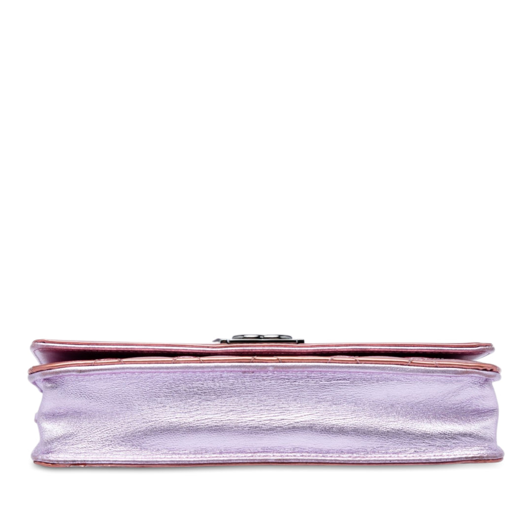 Bicolore Matelassé Métallisé Boy Wallet on Chain Rose