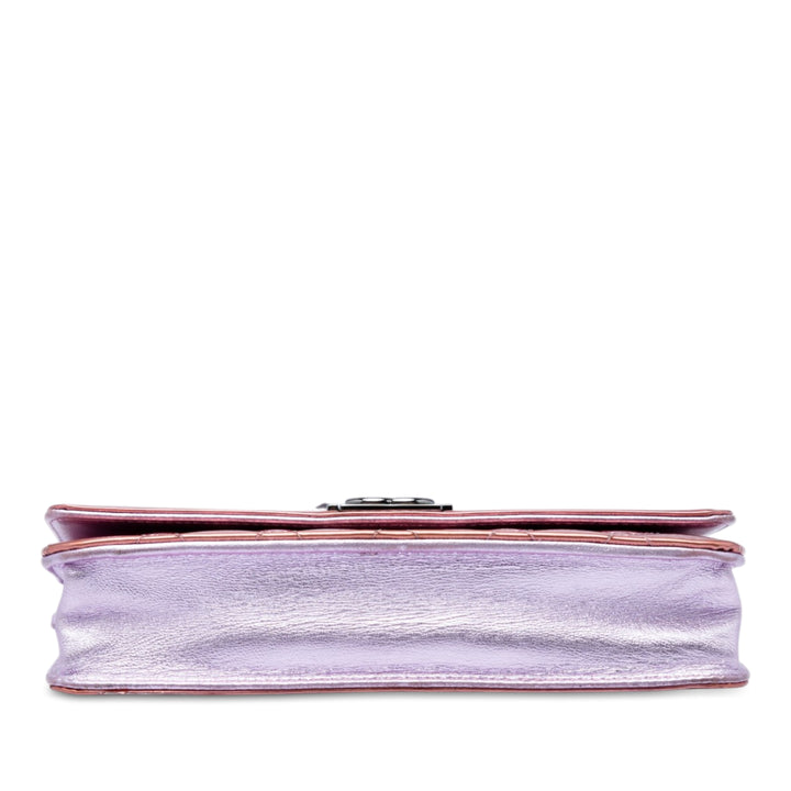 Bicolore Matelassé Métallisé Boy Wallet on Chain Rose