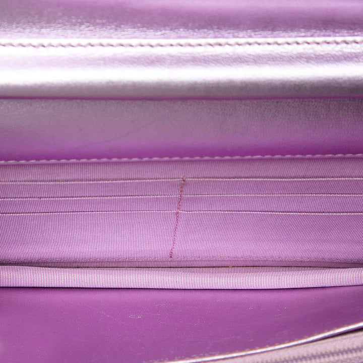 Bicolore Matelassé Métallisé Boy Wallet on Chain Rose
