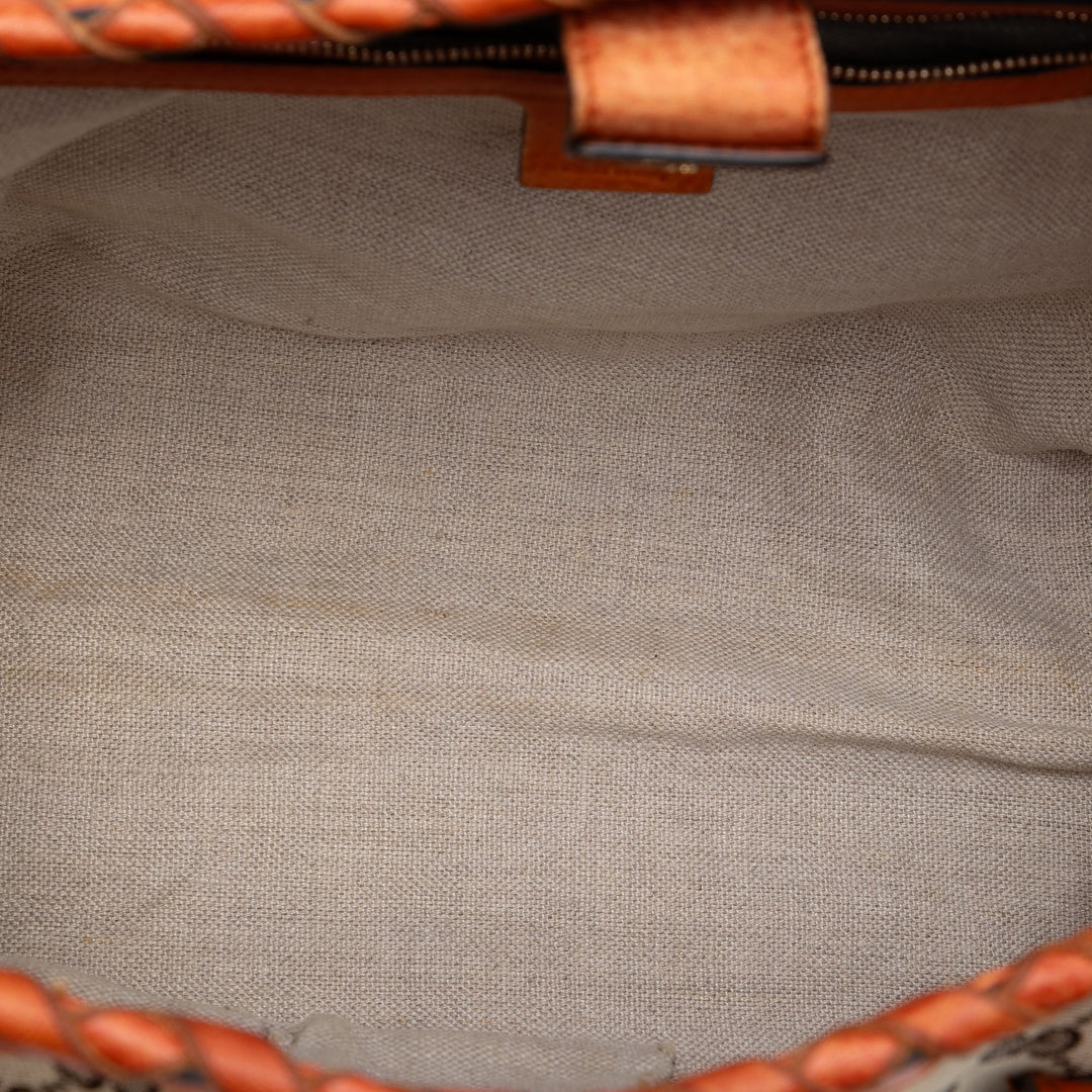 Gucci Medium GG Toile Bamboo Pompon Cabas