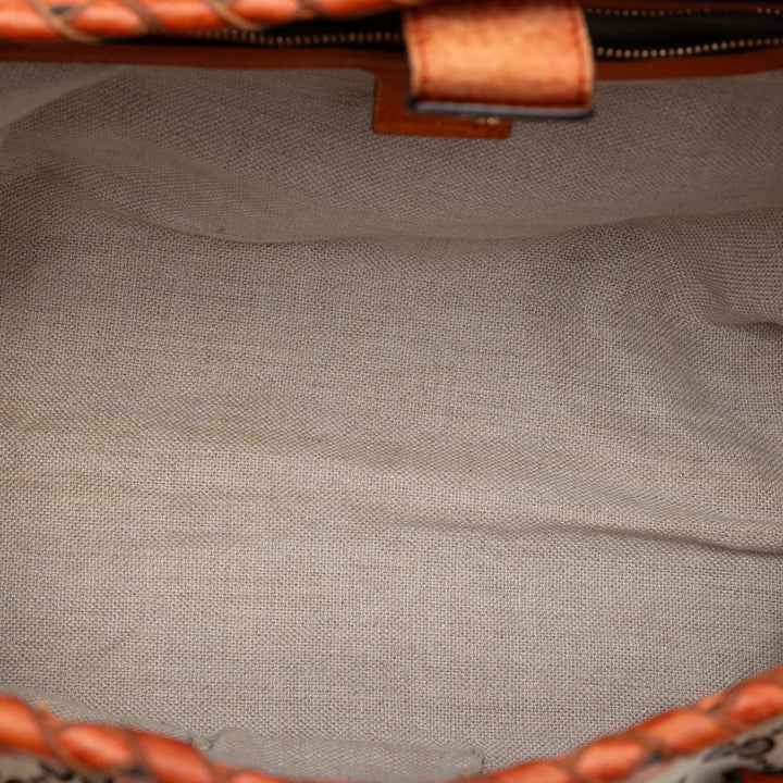 Gucci Medium GG Toile Bamboo Pompon Cabas