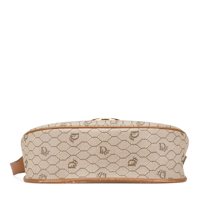 Dior Honeycomb Coated Toile Sac porté croisé Marron