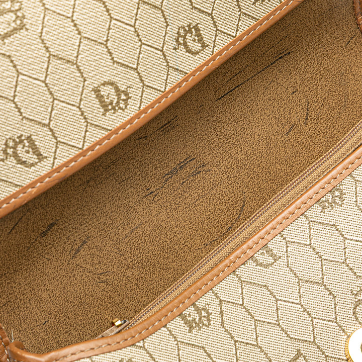 Dior Honeycomb Coated Toile Sac porté croisé Marron