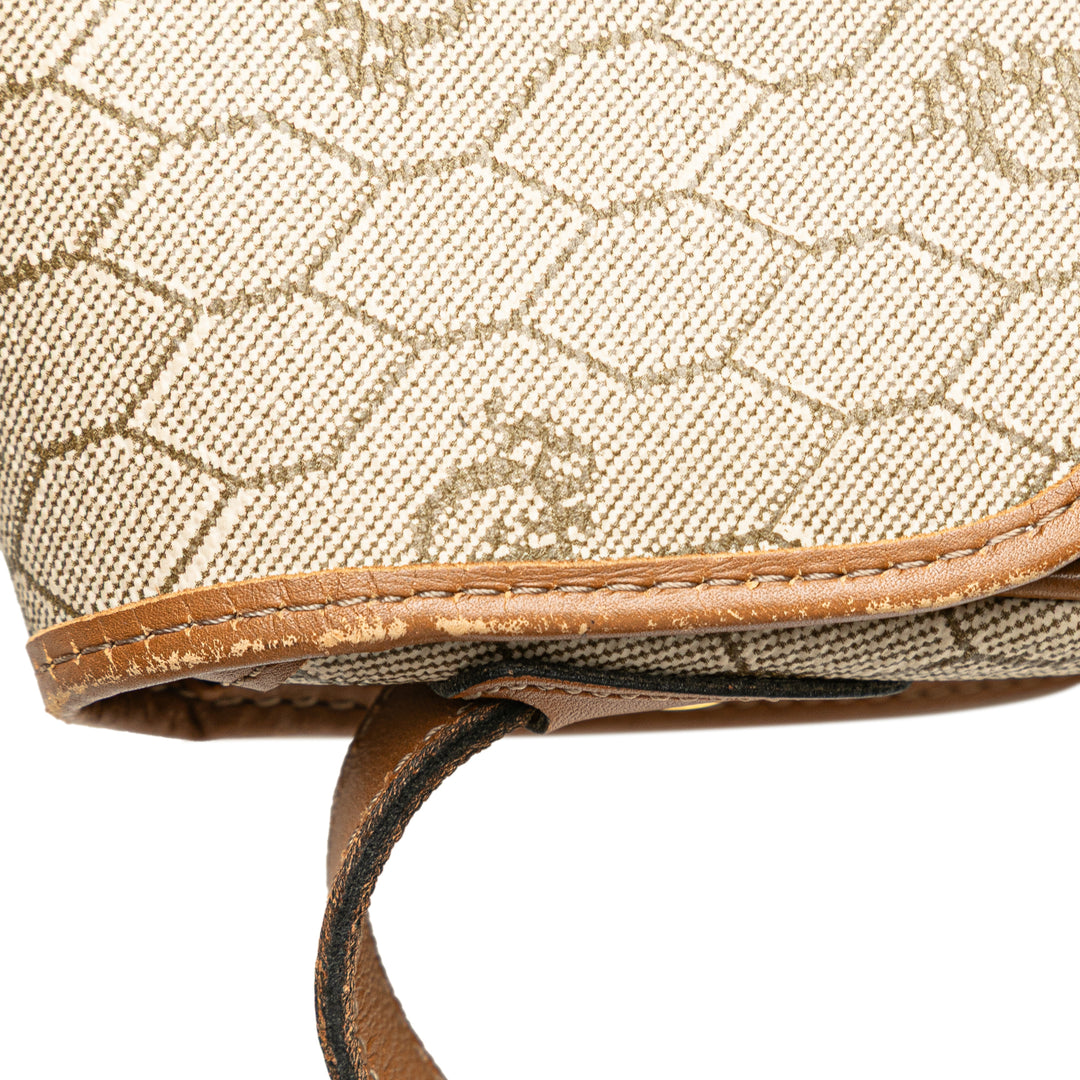 Dior Honeycomb Coated Toile Sac porté croisé Marron