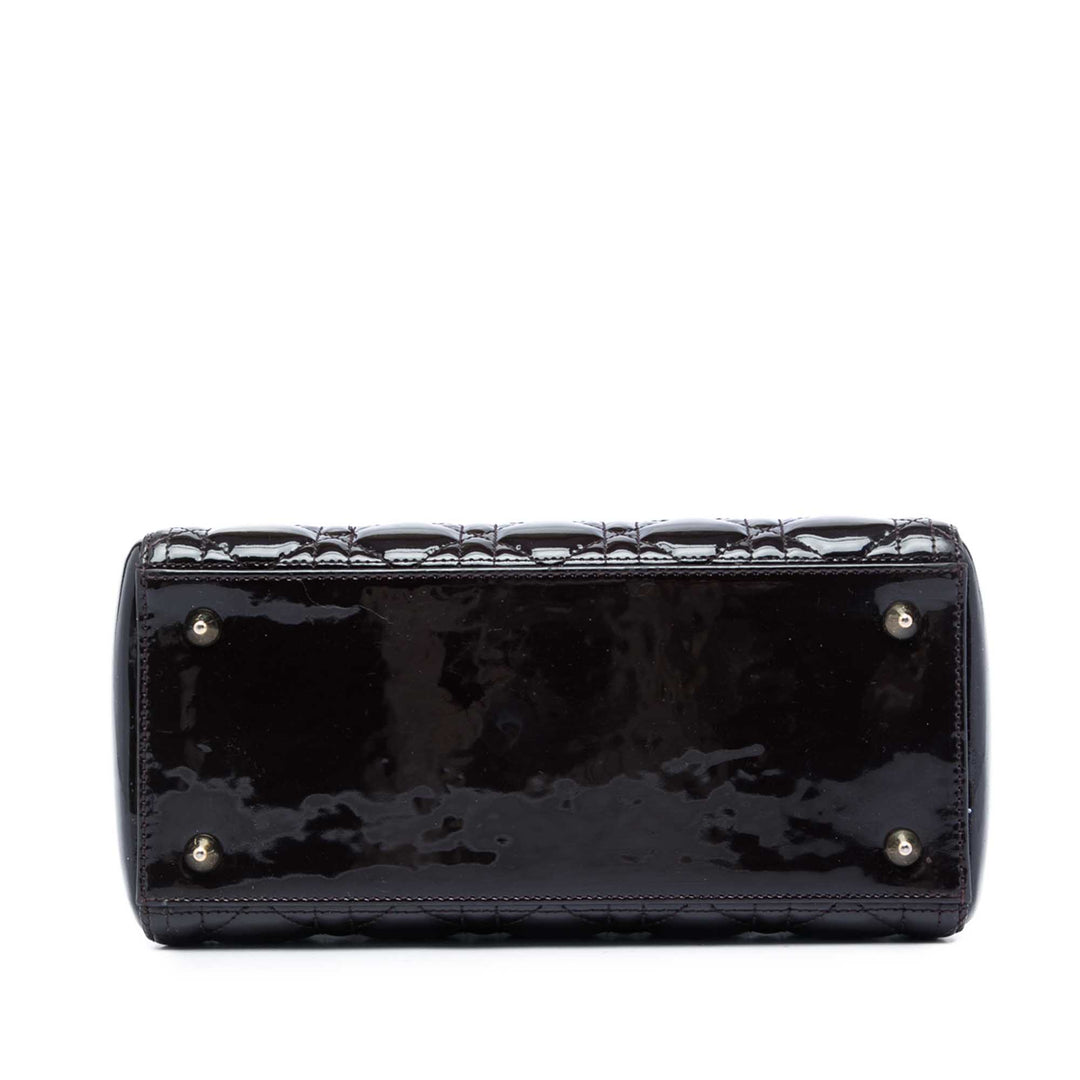 Dior Medium Cuir verni Cannage Lady Dior