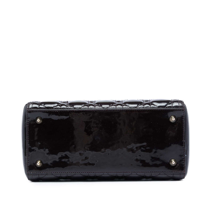 Dior Medium Cuir verni Cannage Lady Dior