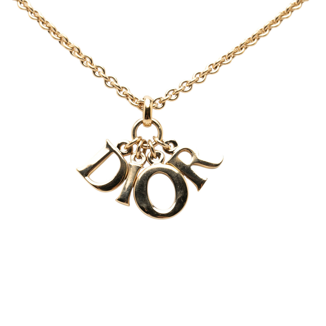 Dior plaqué Dior Logo Pendant Collier