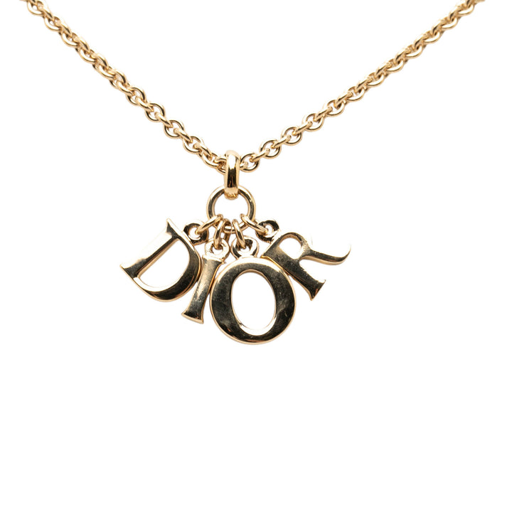 Dior plaqué Dior Logo Pendant Collier