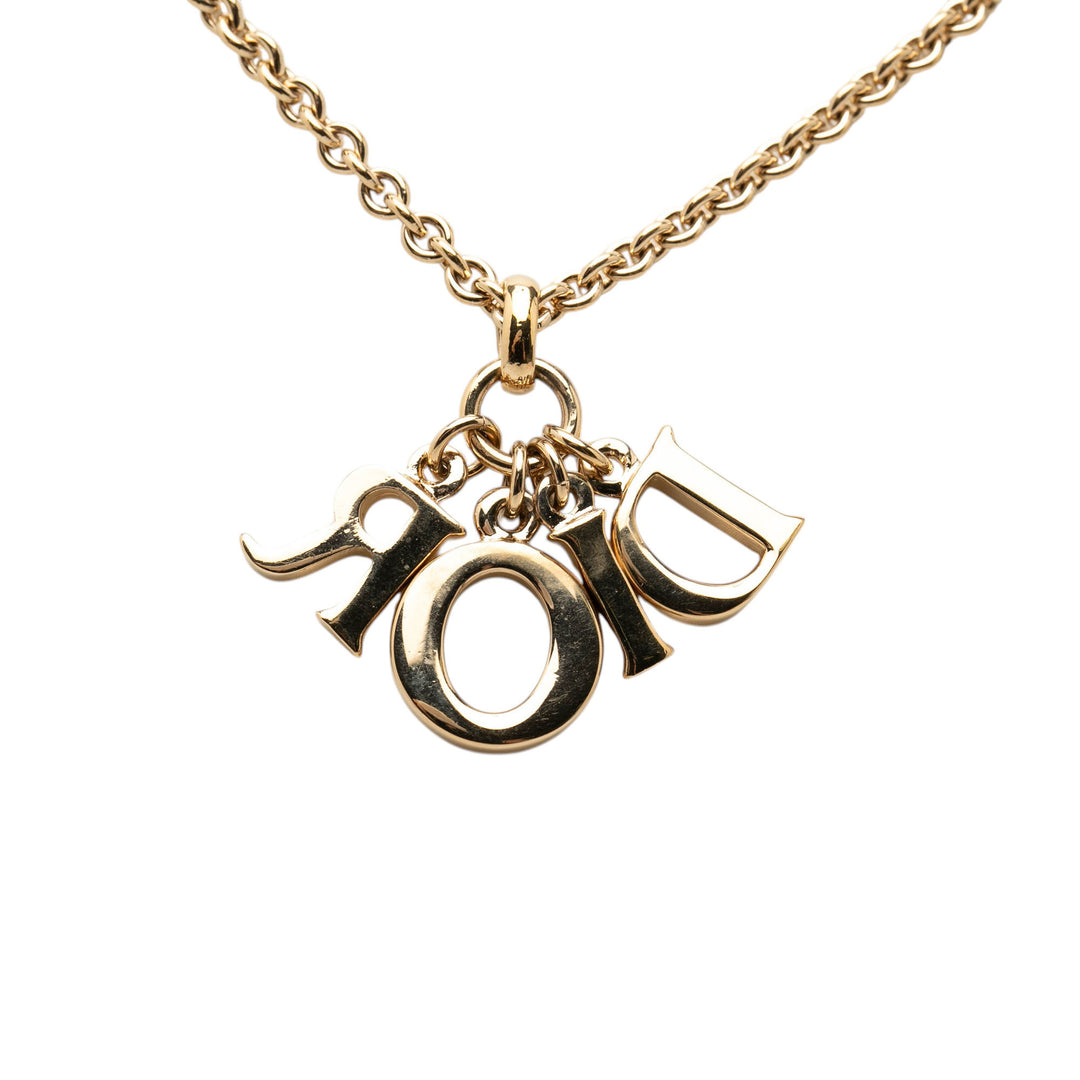 Dior plaqué Dior Logo Pendant Collier