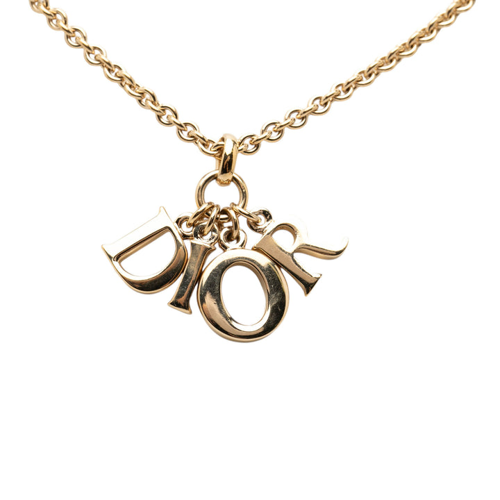 Dior plaqué Dior Logo Pendant Collier