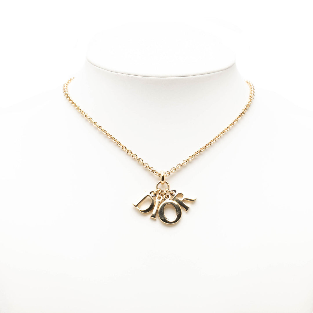 Dior plaqué Dior Logo Pendant Collier