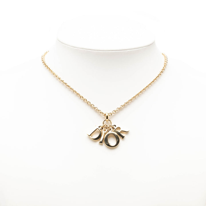 Dior plaqué Dior Logo Pendant Collier