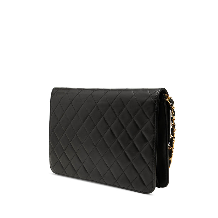 Chanel Sac porté épaule CC Matelassé Rabat simple Moyen Cuir d'agneau Noir – vue 2 – GABY PARIS