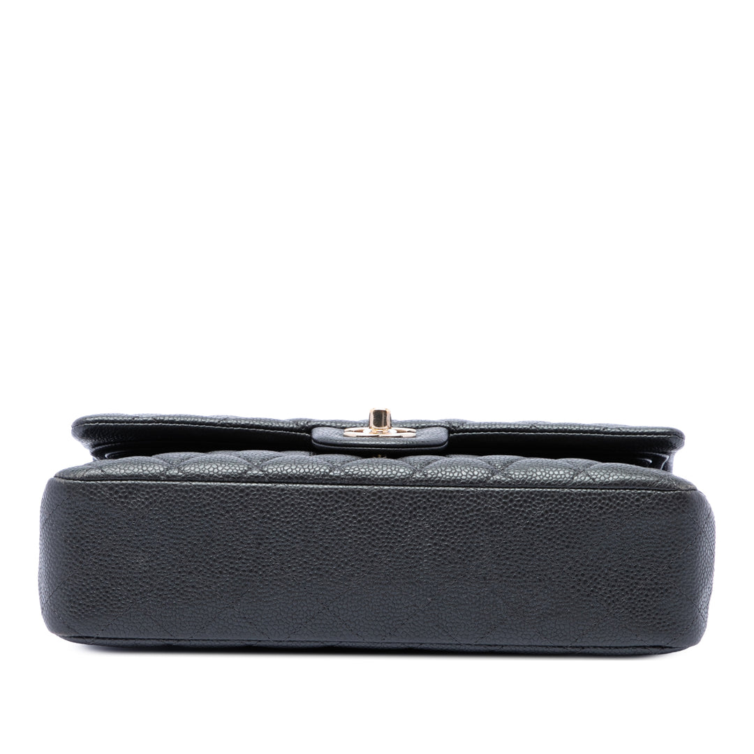 Classic Double rabat Moyen Cuir caviar Noir