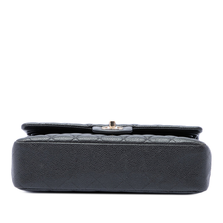 Classic Double rabat Moyen Cuir caviar Noir