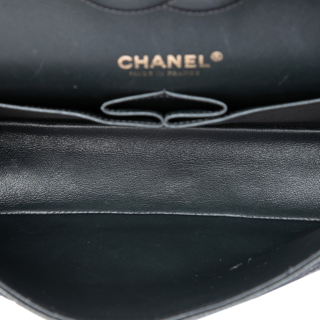 Classic Double rabat Moyen Cuir caviar Noir